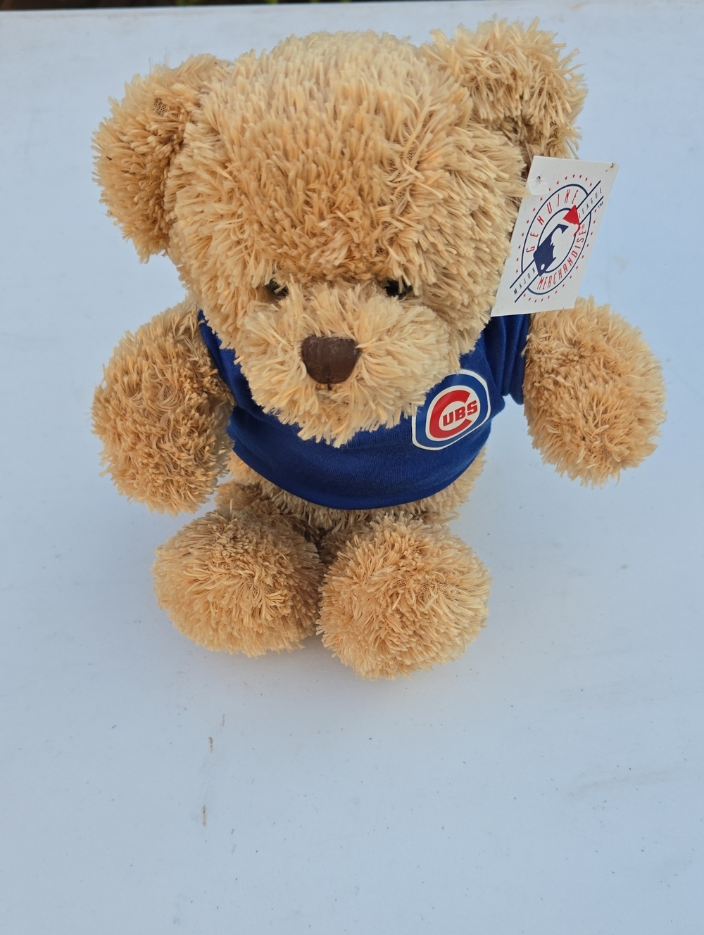 MLB Cubs Tan Plush Bear with Blue Jersey
